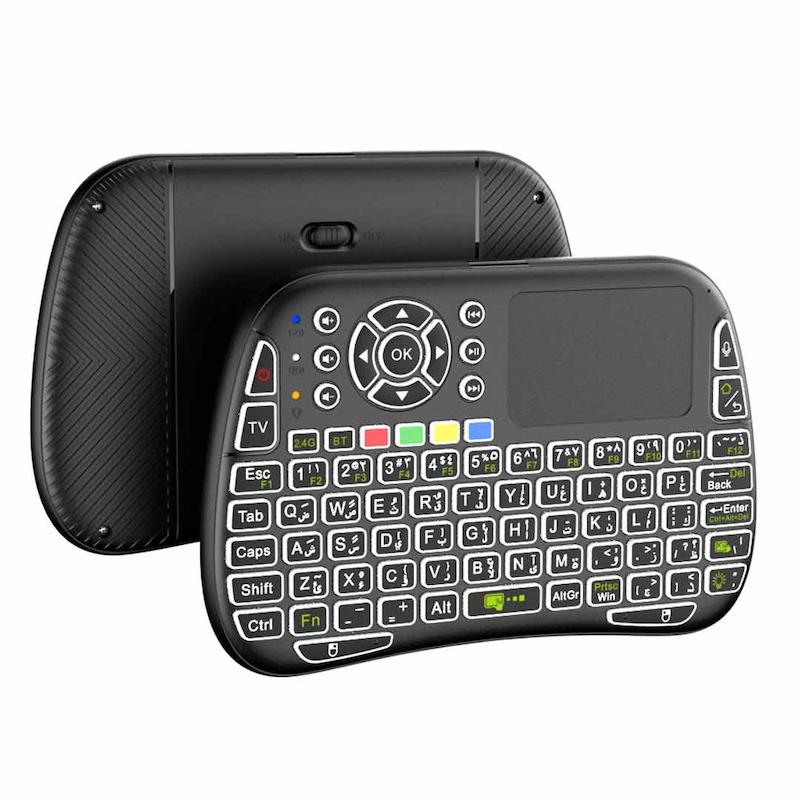 کیبورد و تاچ‌پد بی‌سیم پرودو، Porodo Mini Wireless Keyboard & Touch Combo، PD-MWKTC-BK، کیبورد بی‌سیم کوچک، کیبورد با تاچ‌پد، کیبورد وایرلس برای تلویزیون با گارانتی