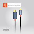 کابل Lightning به HDMI پرودو، Porodo Lightning to HDMI Cable، PD-CBL0017-BK، کابل انتقال تصویر آیفون به تلویزیون، کابل HDMI برای آیفون، کابل ویدئو آیفون با گارانتی