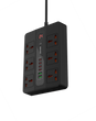 چندراهی برق  چندمنظوره پرودو، Porodo Multi-Port Super Hub، PD-FWCH009، هاب 6 پریز AC، هاب USB-C PD و USB-A، پاور هاب 3000 وات، شارژ سریع چندگانه با گارانتی