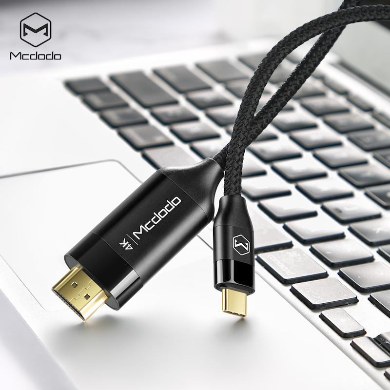 کابل Type-C به HDMI مک‌دودو،Mcdodo CA-588، کابل انتقال تصویر 4K، کابل HDMI برای گوشی و لپ‌تاپ، کابل Type-C HDMI مقاوم، کابل کنفی مک‌دودو