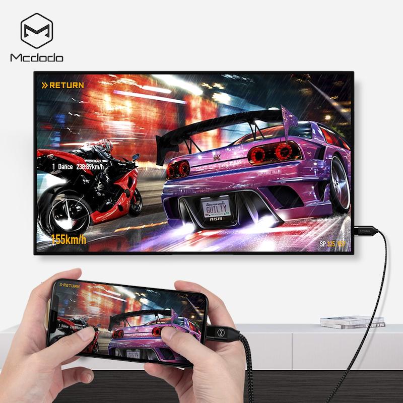 کابل Type-C به HDMI مک‌دودو،Mcdodo CA-588، کابل انتقال تصویر 4K، کابل HDMI برای گوشی و لپ‌تاپ، کابل Type-C HDMI مقاوم، کابل کنفی مک‌دودو