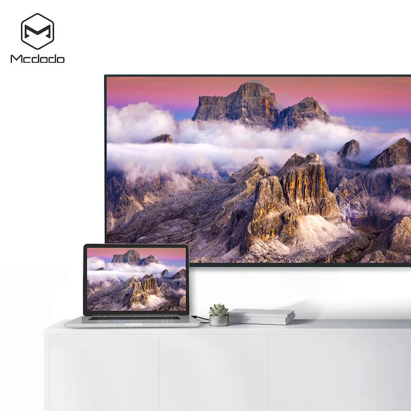 کابل Type-C به HDMI مک‌دودو،Mcdodo CA-588، کابل انتقال تصویر 4K، کابل HDMI برای گوشی و لپ‌تاپ، کابل Type-C HDMI مقاوم، کابل کنفی مک‌دودو