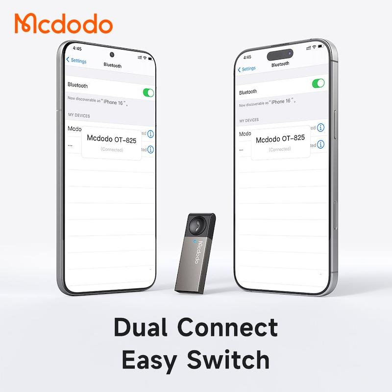 آداپتور بی‌سیم خودرو مک‌دودو،Mcdodo Wireless Car Adapter OT-825، تبدیل بلوتوث خودرو، بلوتوث خودرو Mcdodo، پخش موسیقی بی‌سیم در ماشین، آداپتور بلوتوث دار ماشین با گارانتی
