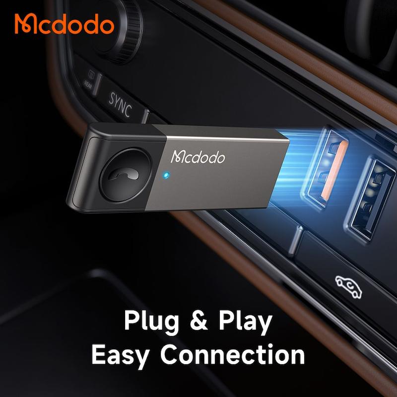 آداپتور بی‌سیم خودرو مک‌دودو،Mcdodo Wireless Car Adapter OT-825، تبدیل بلوتوث خودرو، بلوتوث خودرو Mcdodo، پخش موسیقی بی‌سیم در ماشین، آداپتور بلوتوث دار ماشین با گارانتی