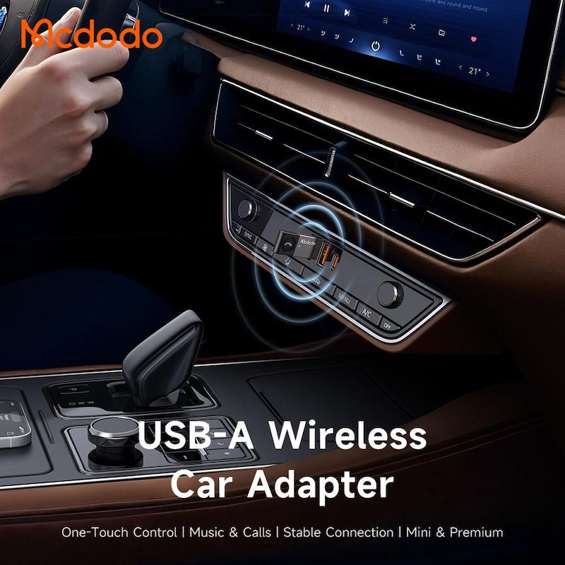آداپتور بی‌سیم خودرو مک‌دودو،Mcdodo Wireless Car Adapter OT-825، تبدیل بلوتوث خودرو، بلوتوث خودرو Mcdodo، پخش موسیقی بی‌سیم در ماشین، آداپتور بلوتوث دار ماشین با گارانتی
