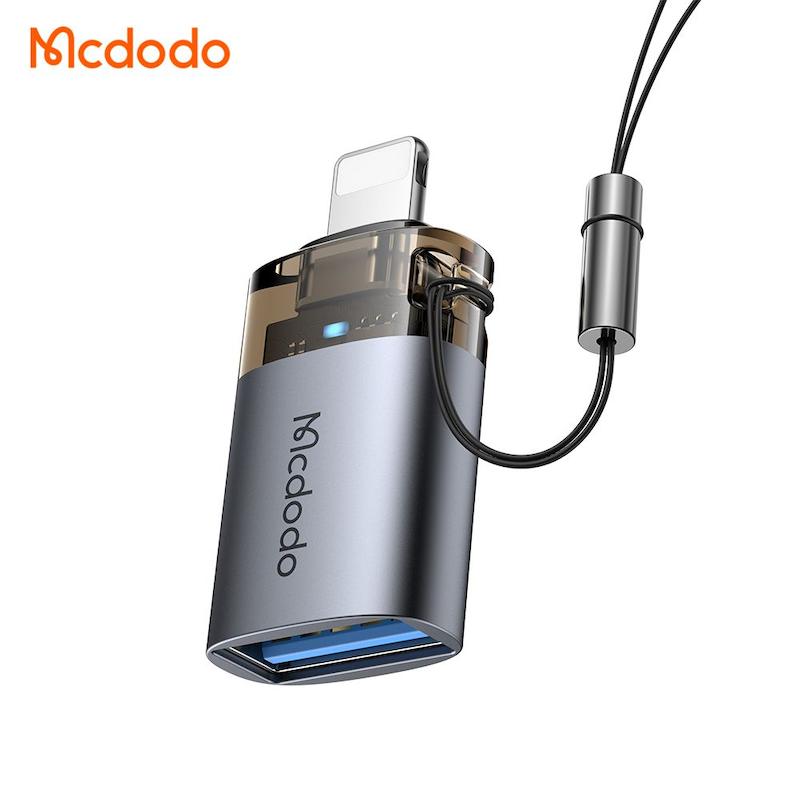 مبدل USB به Lightning مک‌دودو، Mcdodo OT-739 OTG Converter، تبدیل USB به Lightning OTG، اتصال فلش به آیفون، تبدیل OTG برای آیفون و آیپد، مبدل USB به آیفون با گارانتی