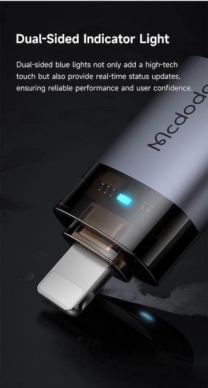 مبدل USB به Lightning مک‌دودو، Mcdodo OT-739 OTG Converter، تبدیل USB به Lightning OTG، اتصال فلش به آیفون، تبدیل OTG برای آیفون و آیپد، مبدل USB به آیفون با گارانتی