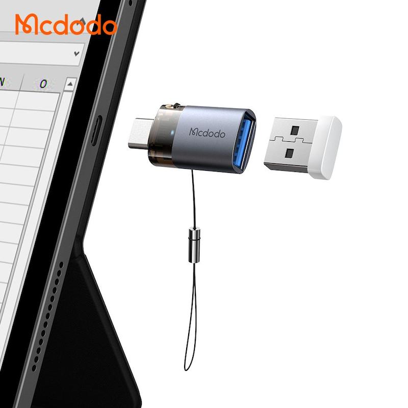 مبدل OTG مک‌دودو، Mcdodo OT-740, مبدل USB-A به USB-C، OTG USB A to USB C Converter، اتصال فلش به موبایل، تبدیل USB-C به USB-A، مبدل USB کاربردی با گارانتی