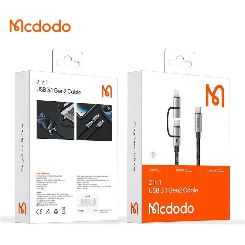 کابل لایتنینگ و Type-c مک دودو Mcdodo 100W CA-045