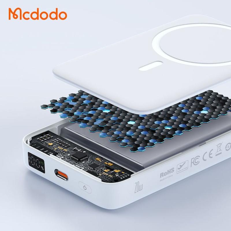 پاوربانک وایرلس مگ سیف 20 وات 10000 مک دودو مدل MCDODO MC-510 بهمراه کابل شارژ