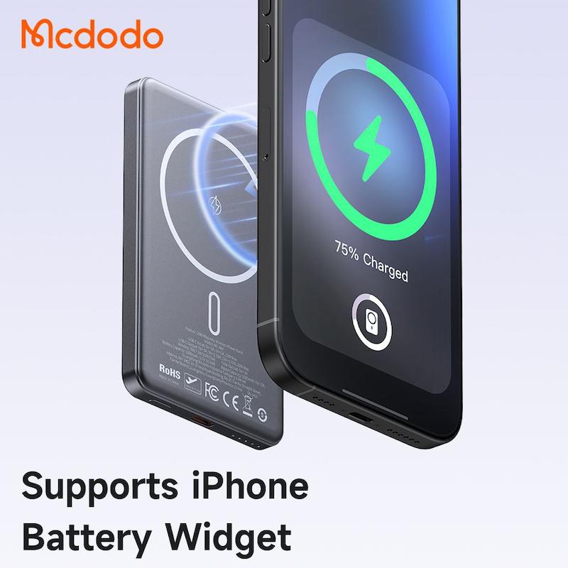 پاوربانک وایرلس مگ سیف 20وات 5000 مک دودو مدل MCDODO MC-464 بهمراه کابل شارژ  با گارانتی