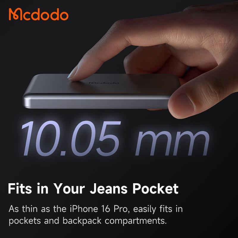 پاوربانک وایرلس مگ سیف 20وات 5000 مک دودو مدل MCDODO MC-464 بهمراه کابل شارژ  با گارانتی