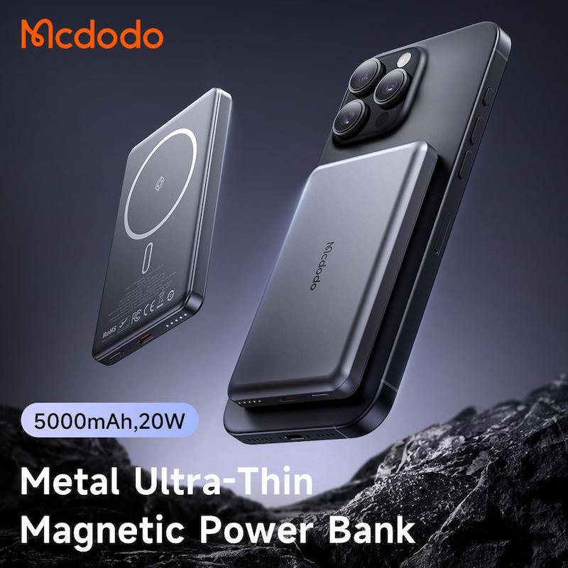 پاوربانک وایرلس مگ سیف 20وات 5000 مک دودو مدل MCDODO MC-464 بهمراه کابل شارژ  با گارانتی