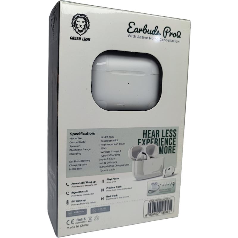 ایرپاد پرو 2 گرین لاین مدل GNEPRO2ANCWH به همراه گارانتی (Green Lion Earbuds Pro2) با گارانتی