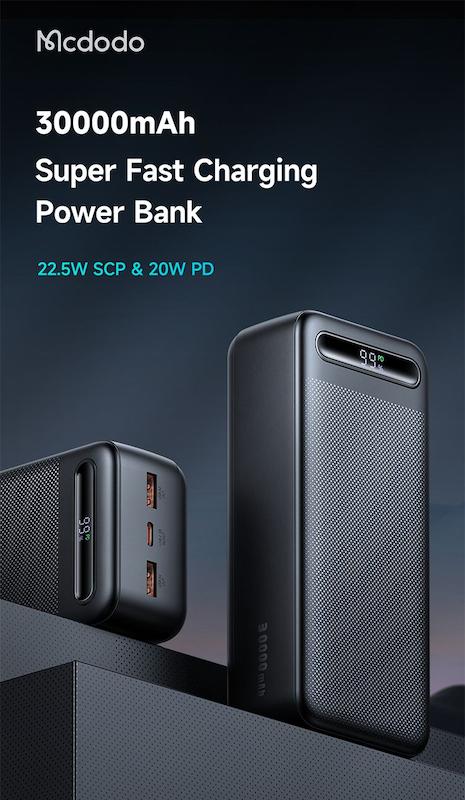 پاوربانک 22.5 وات ظرفیت 30000 مک دودو مدل MCDODO MC-391 بهمراه کابل شارژ با گارانتی