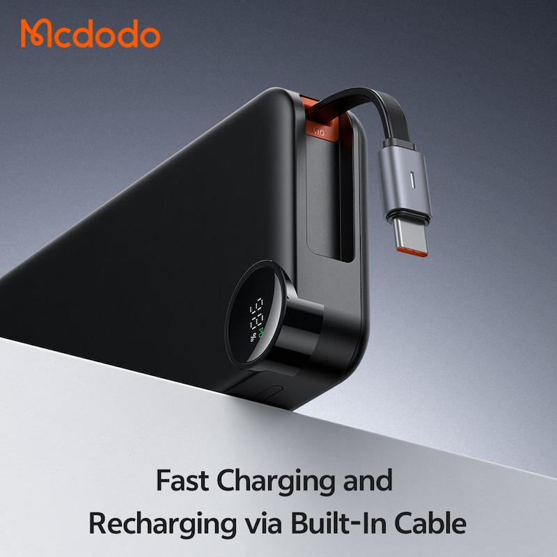 پاوربانک 30 وات ظرفیت 10000 مک دودو مدل MCDODO MC-3870 بهمراه کابل شارژ با گارانتی