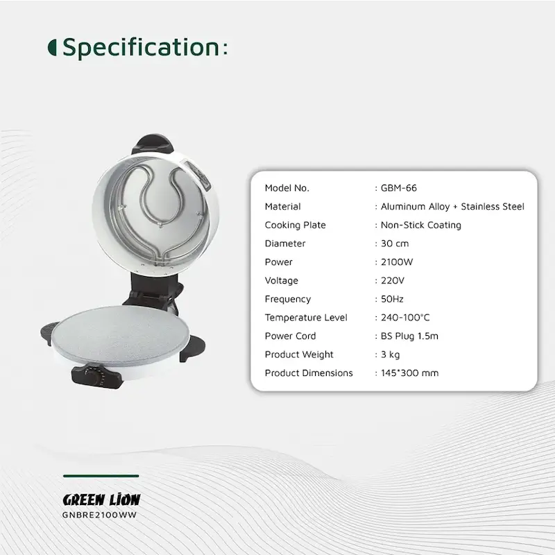 نان پز گرین لاین GNBRE2100WWH تنور