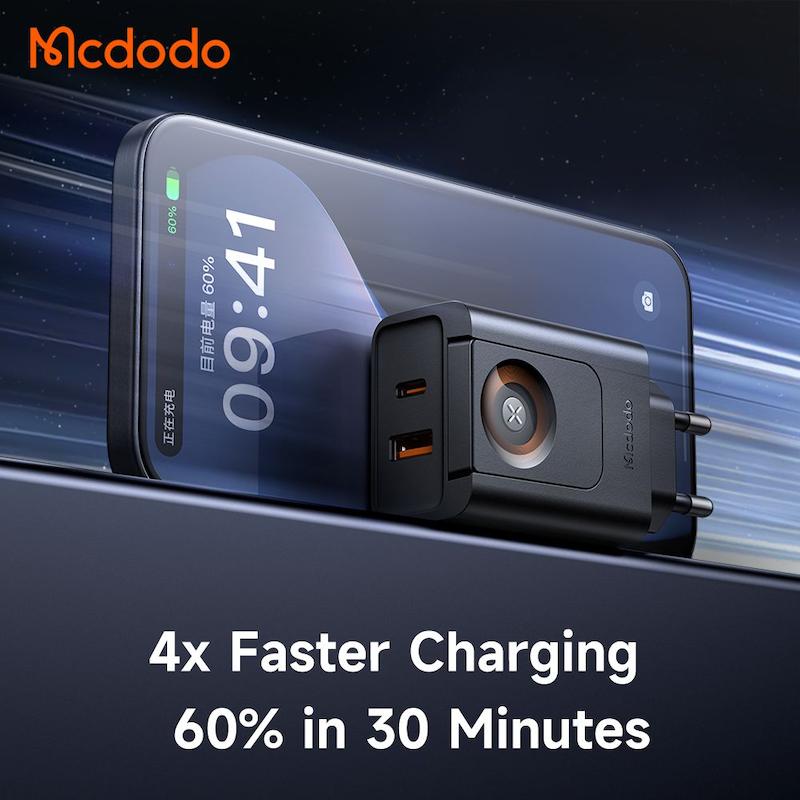 آداپتور شارژ 2پورت 30وات+شارژر وایرلس اپل واچ مک دودو مدل MCDODO CH-3700