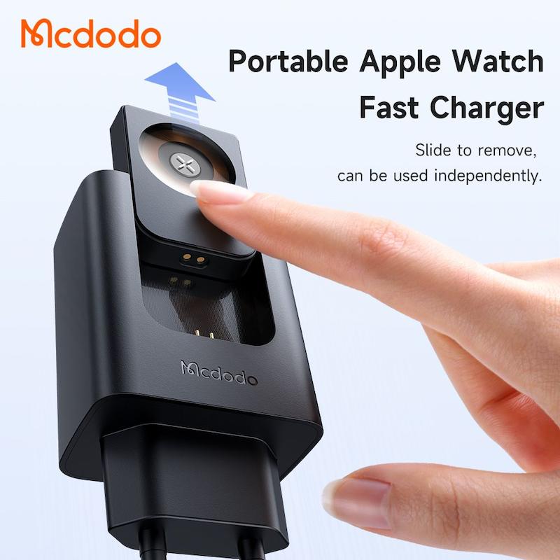 آداپتور شارژ 2پورت 30وات+شارژر وایرلس اپل واچ مک دودو مدل MCDODO CH-3700