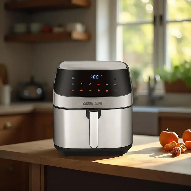 سرخ کن بدون روغن لوکس 8 لیتری گرین GNDELAIR8LBK   Green Lion Deluxe Air Fryer LED Touch Screen 8L  ایر فرایر  با گارانتی