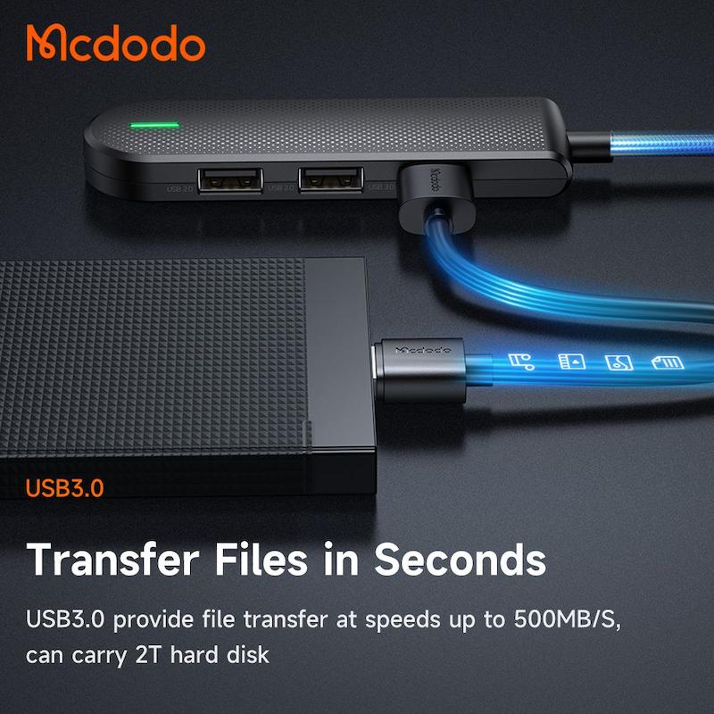 هاب و تبدیل 5 پورت مک دودو HU-143 H به همراه گارانتی MCDODO تایپ C
