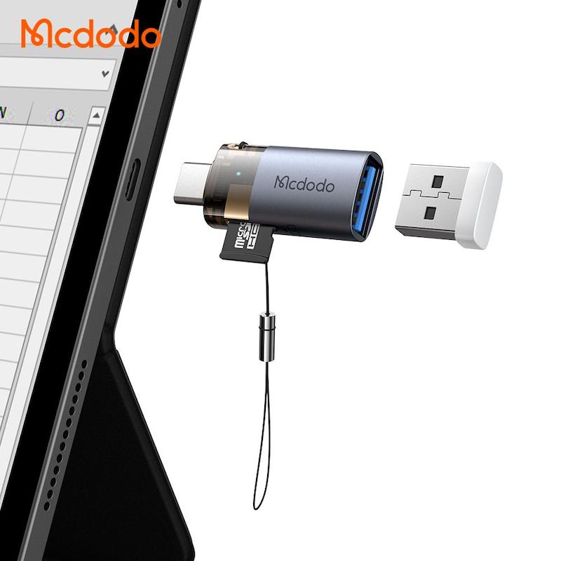 OTG مک دودو تبدیل USB A به تایپ C  و میکرو SD به تایپ C مدل OT-7600 با گارانتی