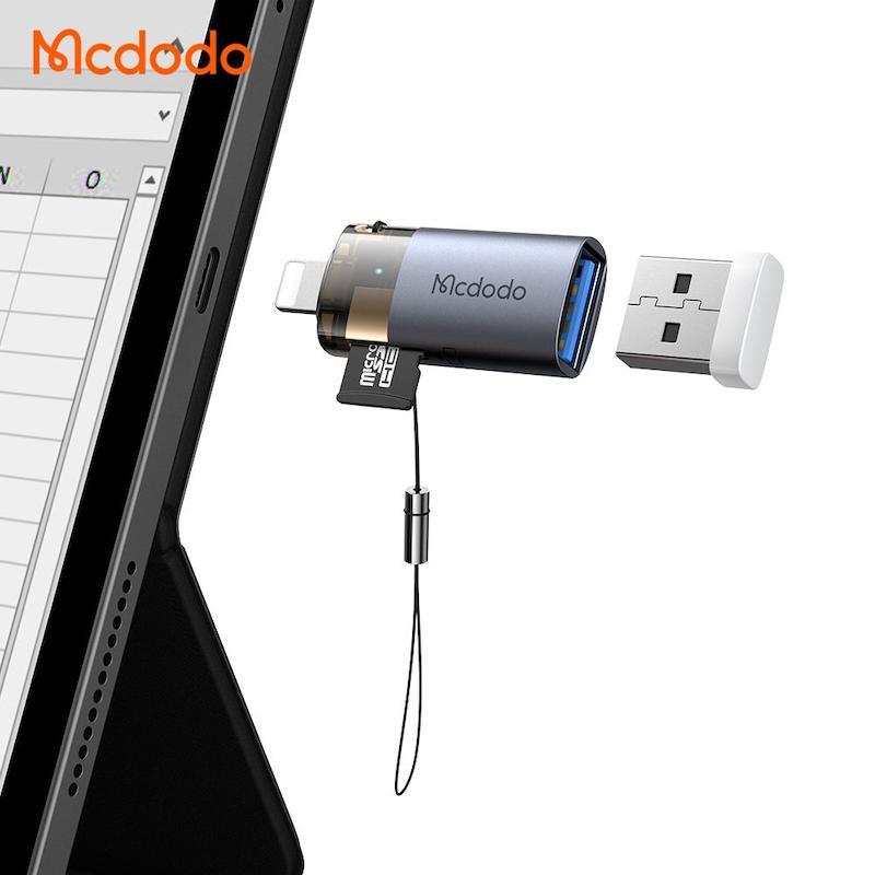 OTG تبدیل USB -A و میکرو SD به لایتنینگ مک دودو OT-7850 MCDODO با گارانتی