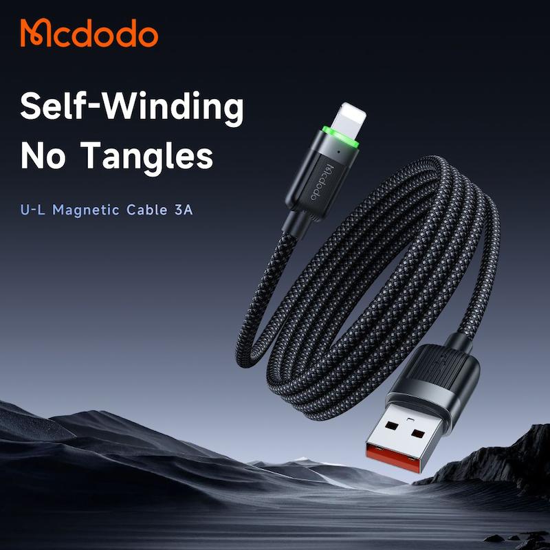 کابل فست شارژ مک دودو ( لایتنینگ به USB )مدل CA-600  مگنتی با گارانتی 