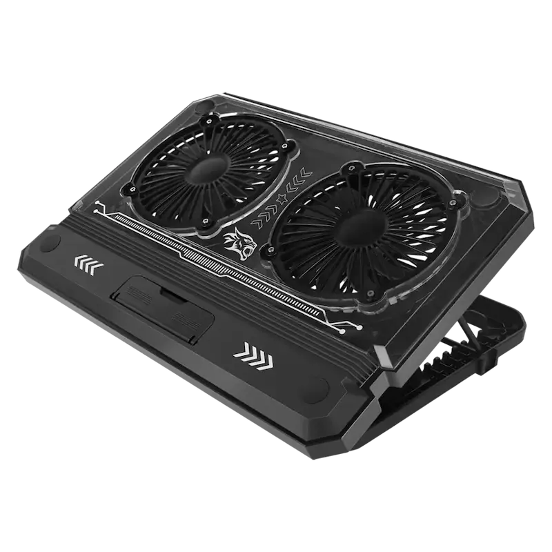 کول‌پد لپ‌تاپ گیمینگ پرودو، Porodo PDX121، پایه خنک‌کننده لپ‌تاپ، cooling pad لپ‌تاپ تا 17 اینچ، فن خنک‌کننده لپ‌تاپ USB، کول‌پد حرفه‌ای
