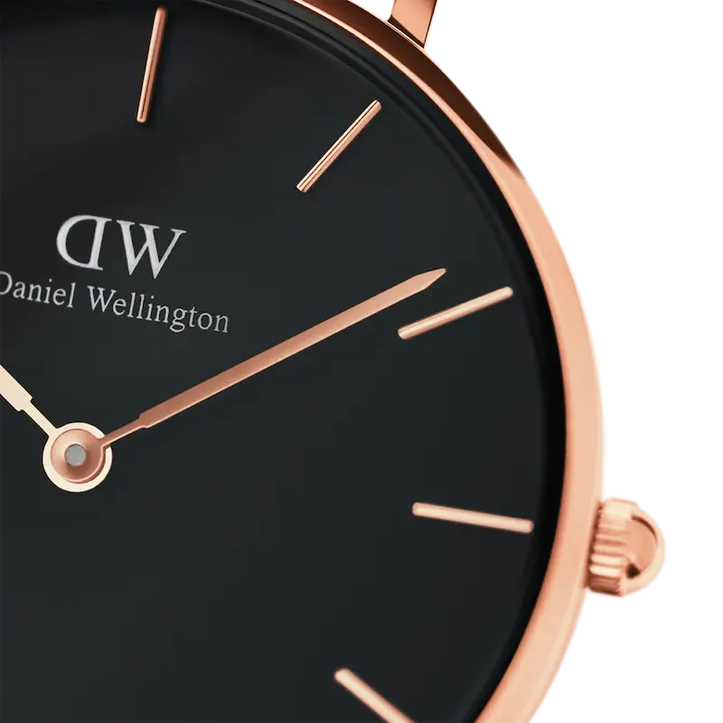 ساعت مچی زنانه دنیل ولینگتون Petite Dover Black Rose Gold