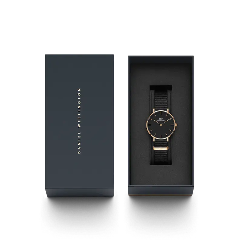 ساعت مچی زنانه دنیل ولینگتون Petite Cornwall Black Rose Gold