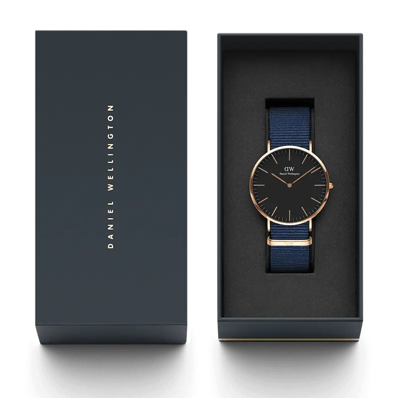 ساعت دنیل ولینگتون Classic Bayswater Black Rose Gold