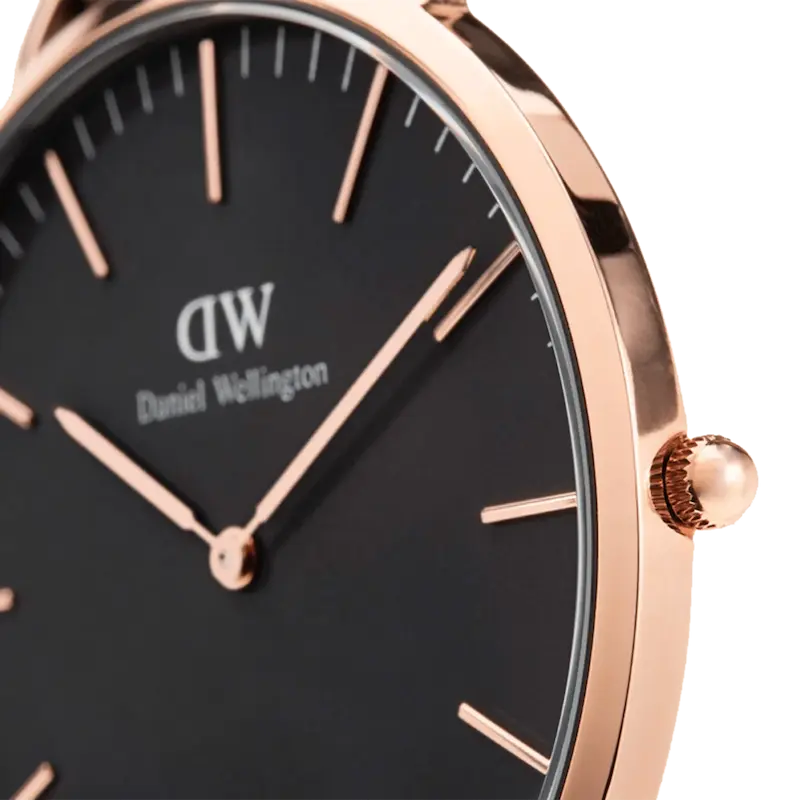 ساعت دنیل ولینگتون Classic Reading Black Rose Gold 