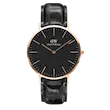 ساعت دنیل ولینگتون Classic Reading Black Rose Gold 