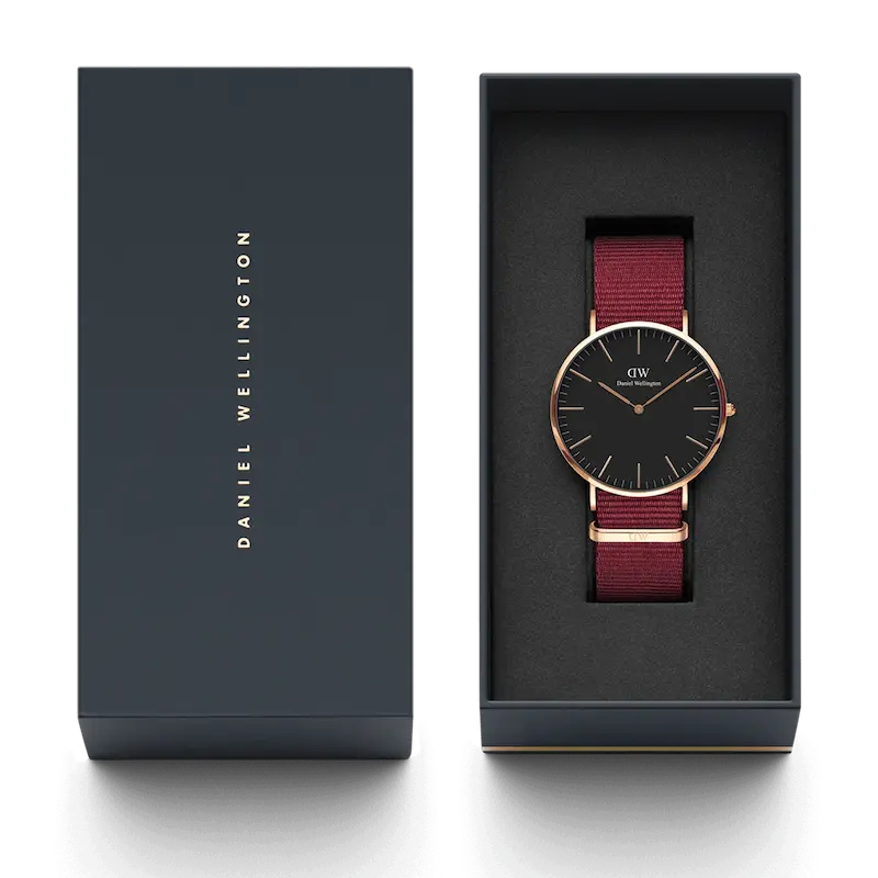 ساعت دنیل ولینگتون Classic Roselyn Black Rose Gold