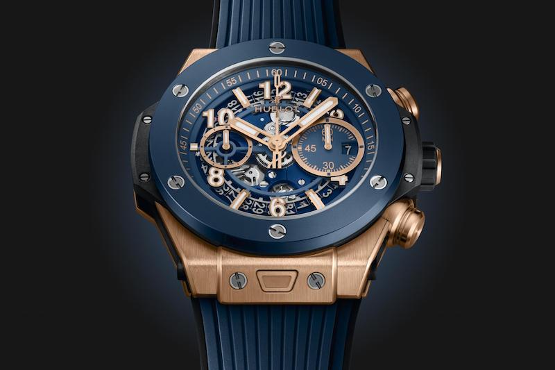 ساعت مچی مردانه هابلو  Unico King Gold Blue Ceramic