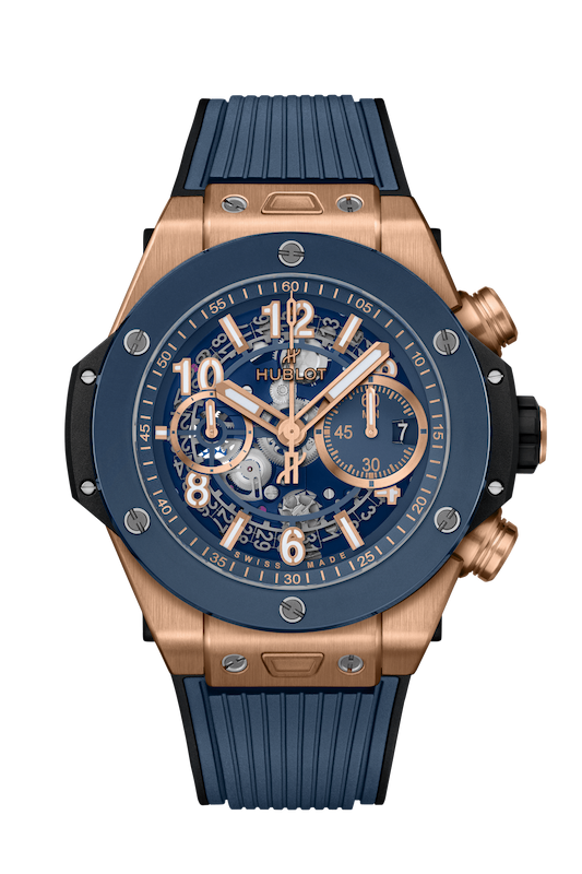 ساعت مچی مردانه هابلو  Unico King Gold Blue Ceramic