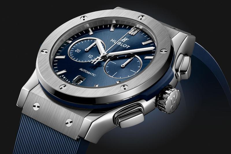 ساعت مچی زنانه هابلو  Chronograph Titanium Blue