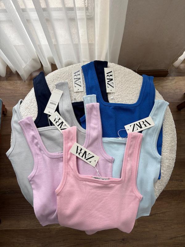 کراپ یقه خشتی Zara