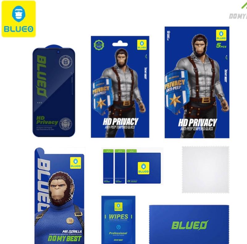 محافظ صفحه بلو پک 5 تایی Blueo 5Pcs Pack HD Privacy anti-peep tempered glass iphone