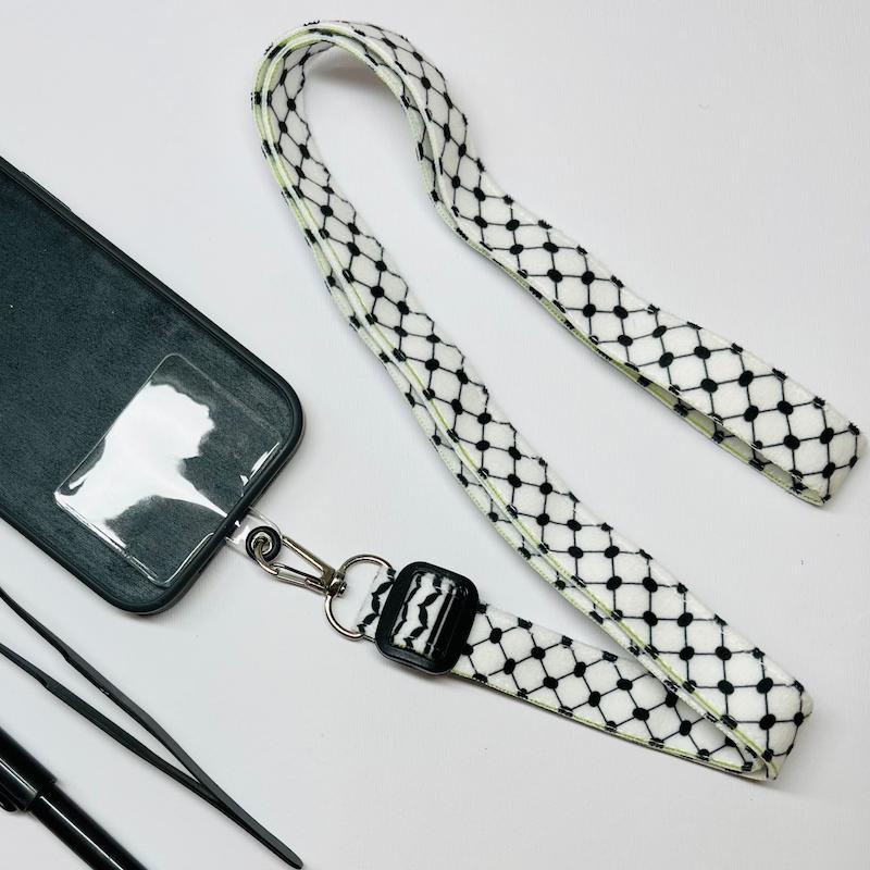 بند موبایل گردنی کوفیه فلسطینی با پد آویز