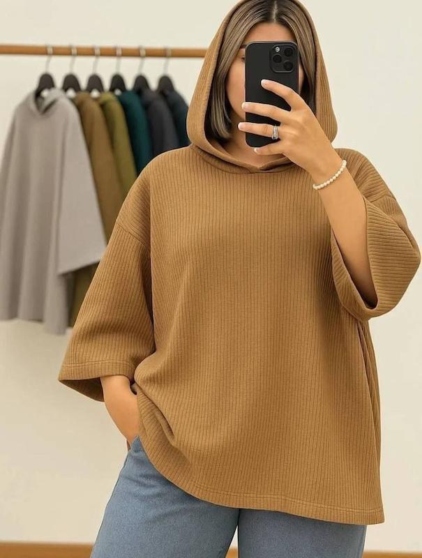 هودی باکسی کلاه دار زنانه