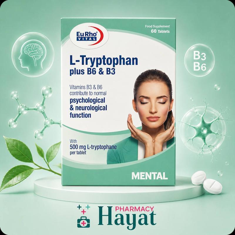 قرص ال تریپتوفان پلاس B6 و B3 یوروویتال 60 عدد