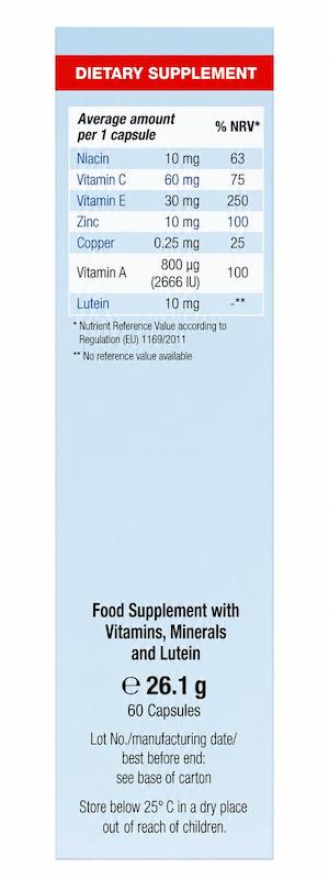 کپسول چشم اوژن یوروویتال ۶۰ عددی