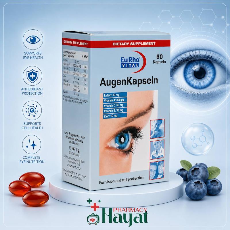 کپسول چشم اوژن یوروویتال ۶۰ عددی