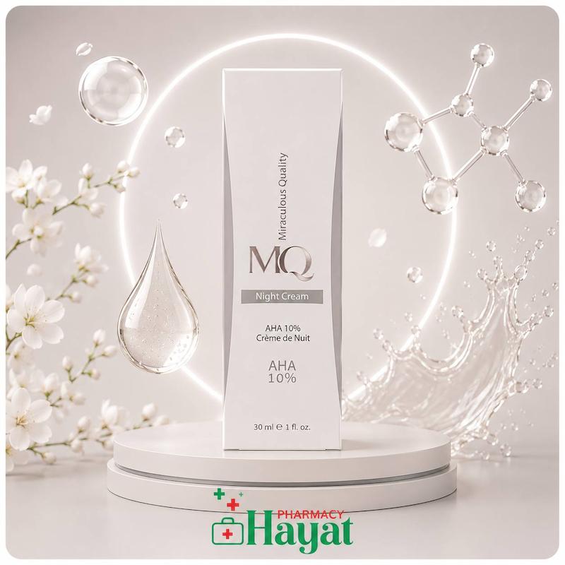 کرم شب لایه بردار AHA 10 درصد ام کیو 30 میلی لیتر