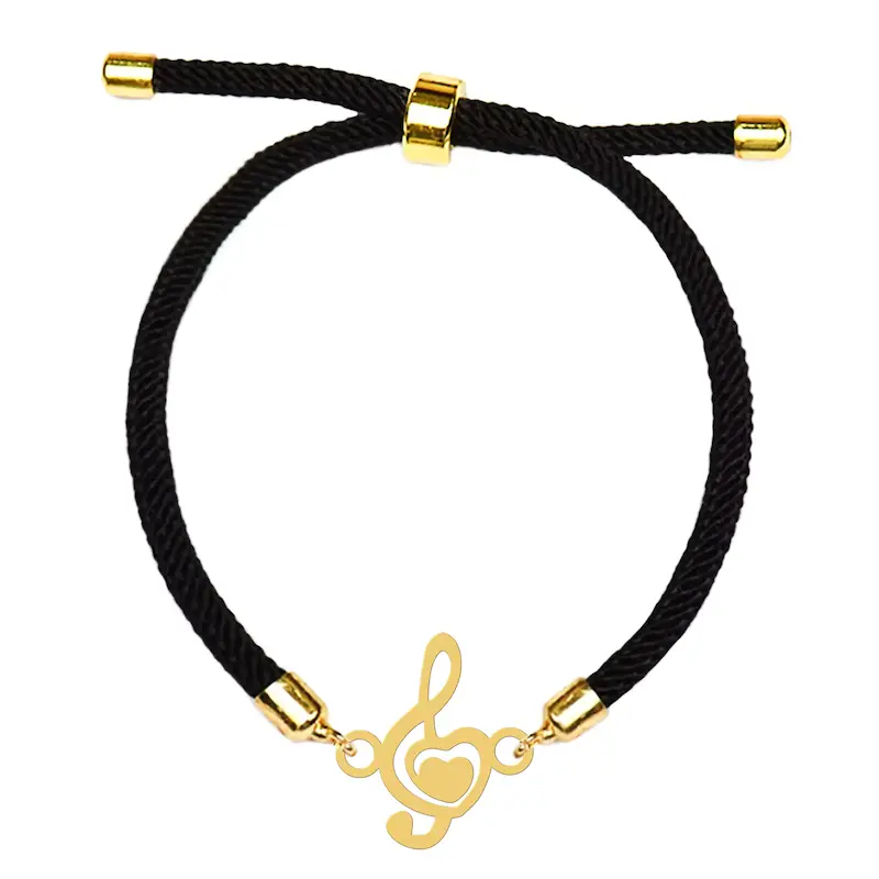 دستبند نقره و بدل هایکا طرح نت موسیقی قلب کد da.ha 5