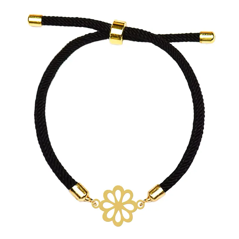 دستبند نقره و بدل هایکا طرح گل کد da.ha 11