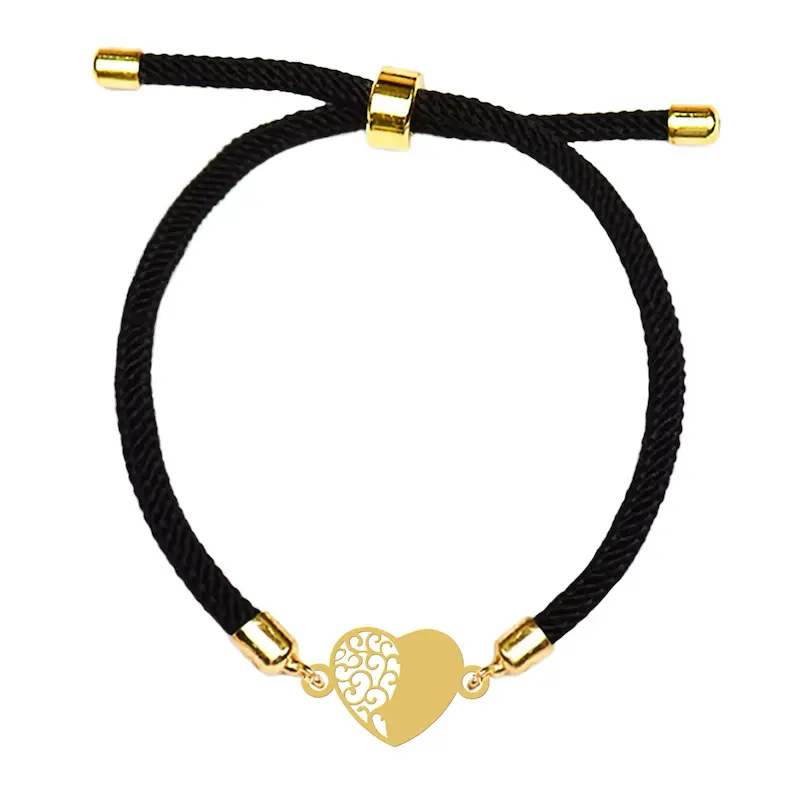 دستبند نقره و بدل هایکا طرح قلب اسلیمی کد da.ha 25