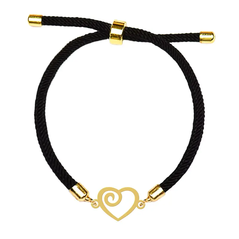 دستبند نقره و بدل آسانسوری هایکا طرح قلب کد da.ha 39